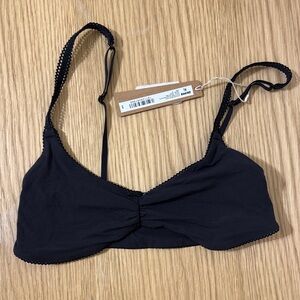 SKIMS Black Soft Ruched Bralette